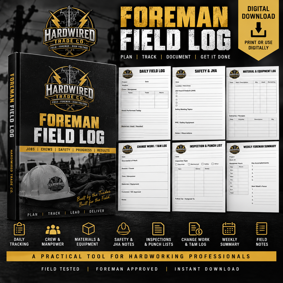 The Field Log — Daily Jobsite Notebook