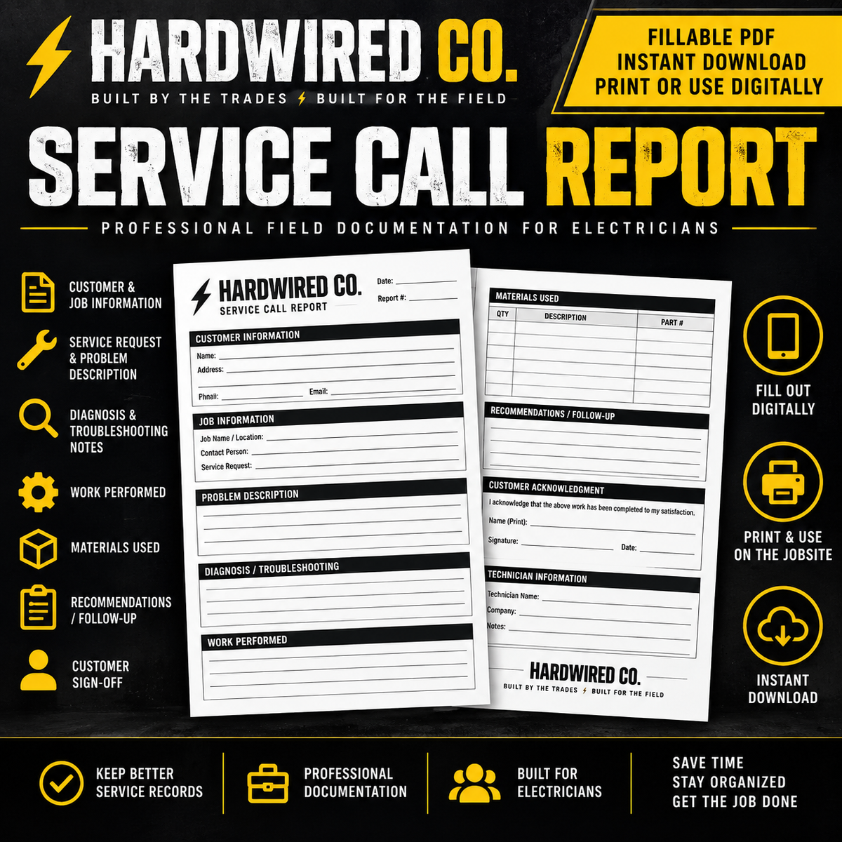 Hardwired Co. Service Call Report